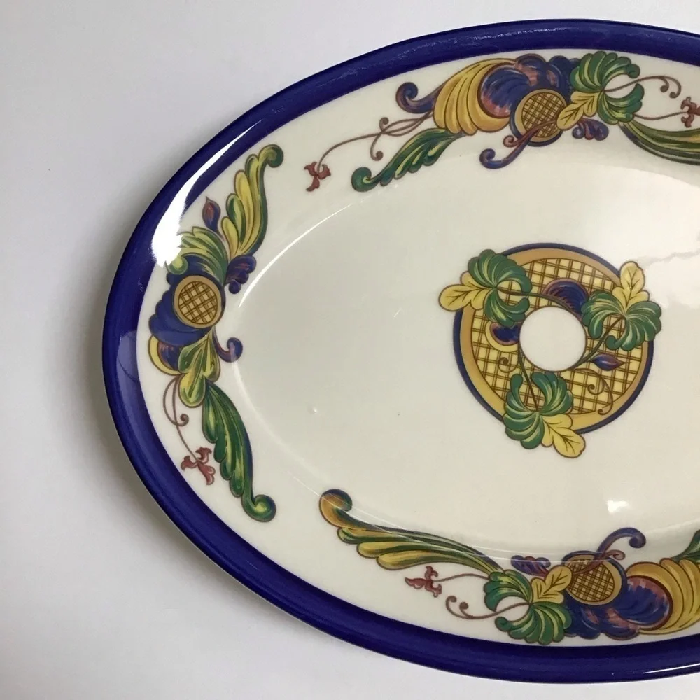 Serving Platter Homer Laughlin Seville Pattern Cobalt Blue Large USA Vintage